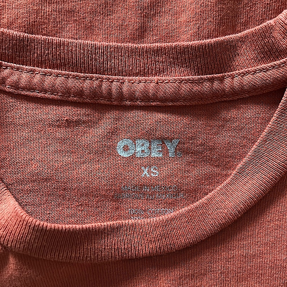 Obey Burnt Orange Butterflies Long Sleeve Shirt  Sweatshirt Top **Size XS** 🦋🦋 - Picture 5 of 5
